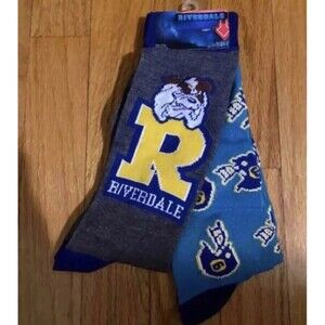 Riverdale Mens Socks 2 Pair Bulldog Football Helmets Hyp Size 6-12 NEW